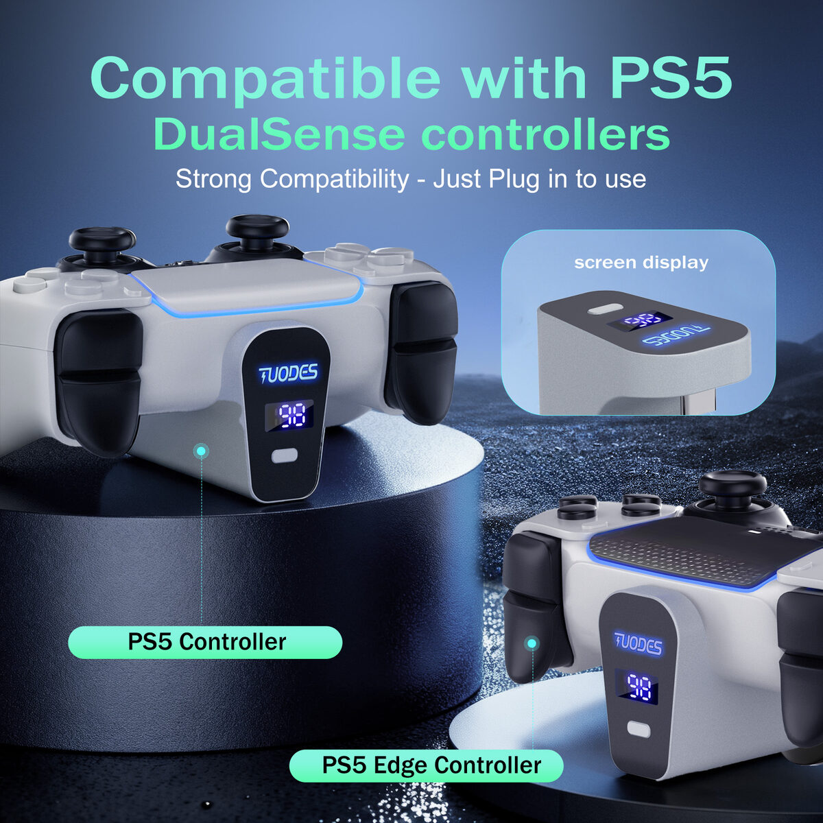 Compatible with PS5 DualSense and DualSense Edge controllers