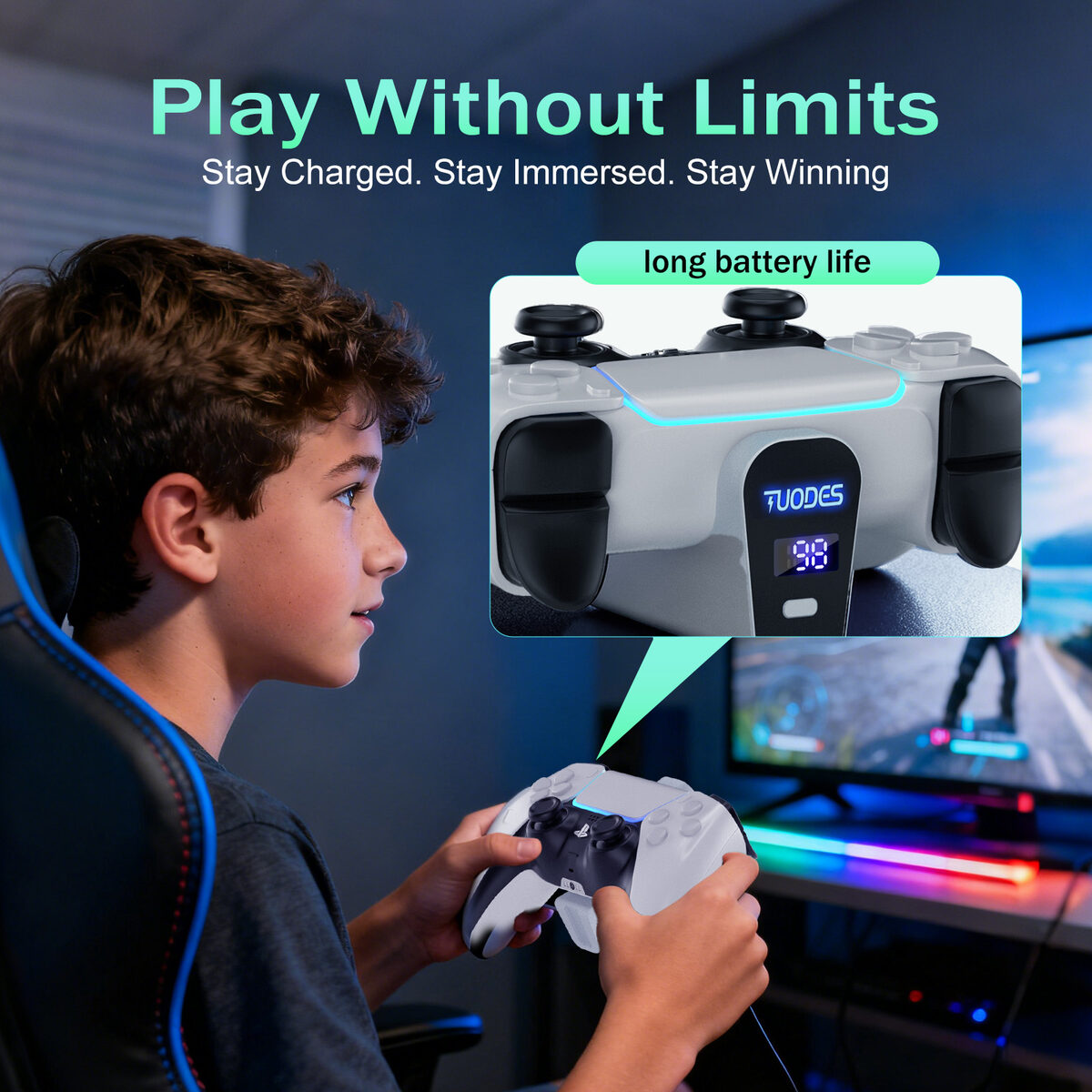 Long battery life for uninterrupted gaming sessions